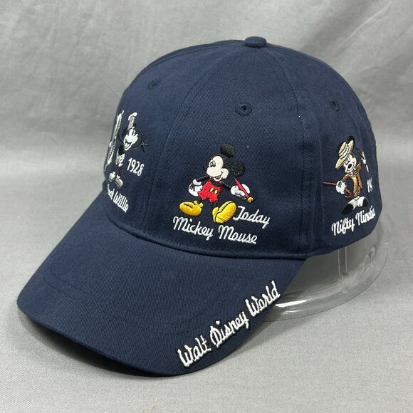 Walt Disney Other - Walt Disney Mickey Mouse Through The years Strapback Hat Navy Adjustable Mens